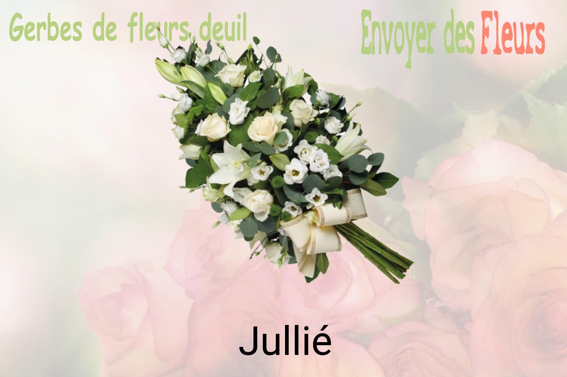 Gerbe de fleurs de deuil livrée à Jullié